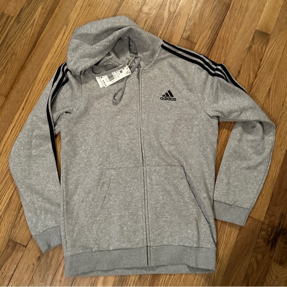 NWT Adidas Gray Zip-Up Hoodie